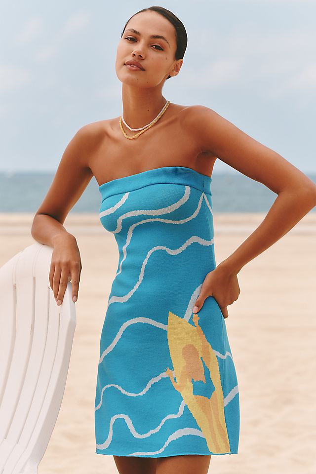 strapless sweater dress Ribbed Knitted Bodycon stretch knit Celandine Strapless Sweater Dress |