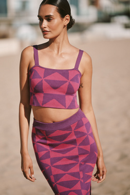 Celandine Wool + Nature X  Crop Tank Top In Multi