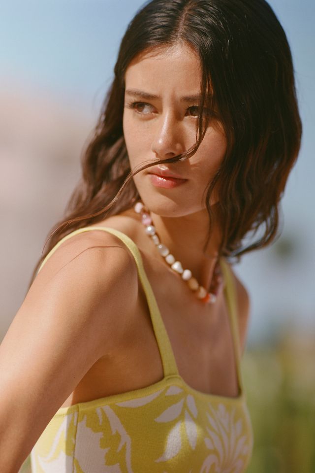 Celandine Square-Neck Knit Crop Top #1