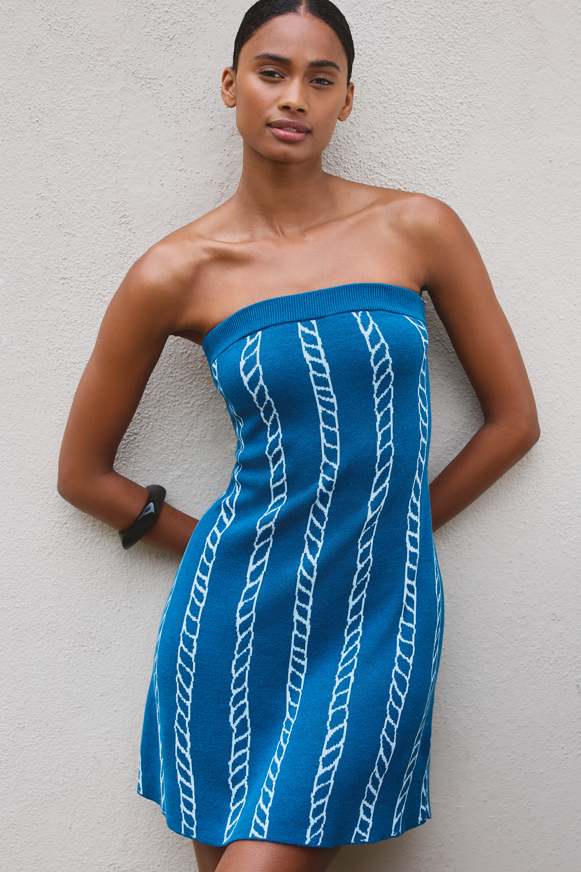 Strapless Knit Mini Dress - Image 1