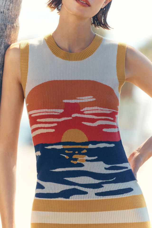 Celandine Sunset Mini Sweater Dress #1