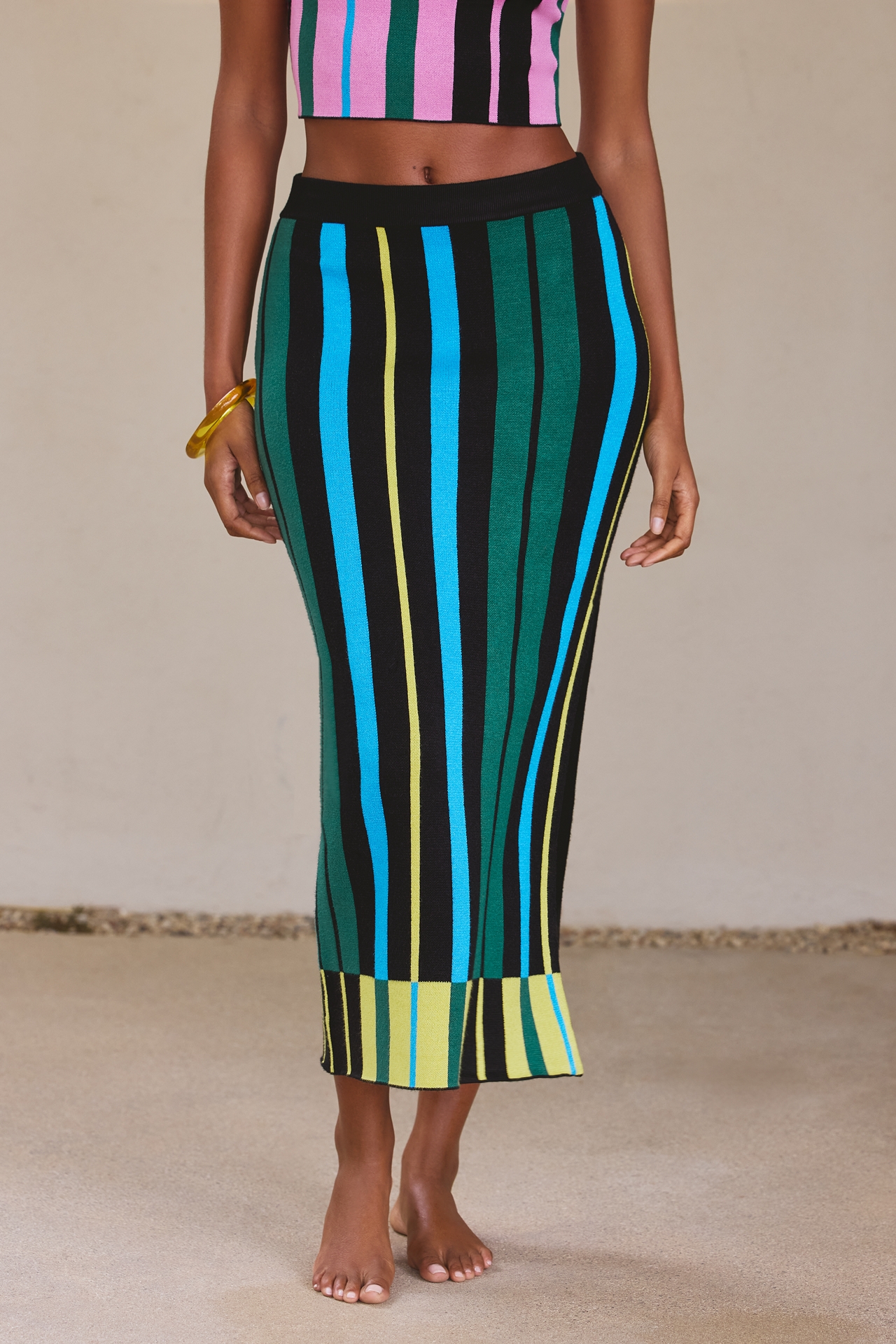 Celandine Fitted Knit Midi Skirt