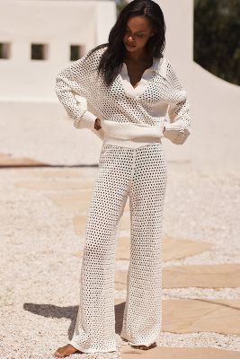 Electric & Rose Crochet Pants In White