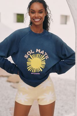 Electric & Rose Ballon-Sleeve Pullover Sweatshirt