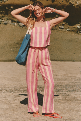 Electric & Rose Linen Sail Pants In Pink
