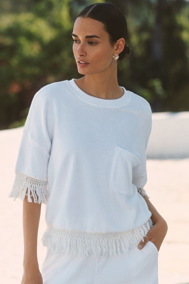 Electric & Rose Ibiza Short-Sleeve Fringe Top #2