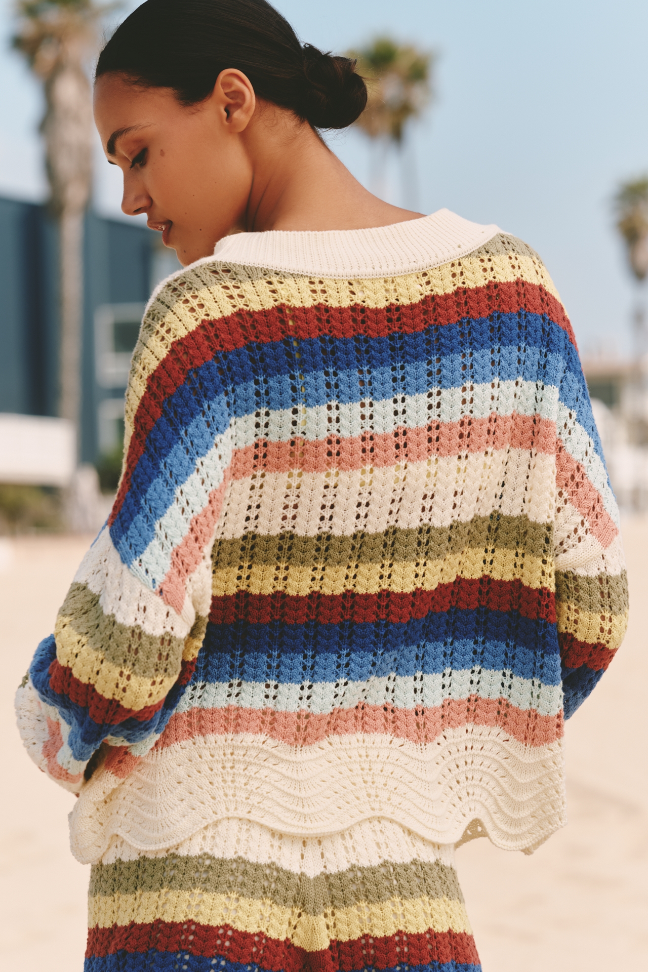 Electric & Rose Kira Crochet V-Neck Sweater