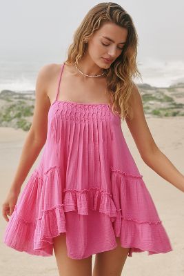 Celandine Sleeveless Pleated Mini Babydoll Dress