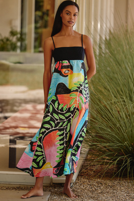 Robe mi-longue en coton imprimé Celandine x taille: 2XS chez Anthropologie - Carla Petelski - Modalova