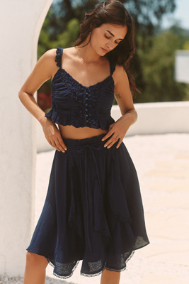 CELANDINE CELANDINE SMOCKED CROP TOP