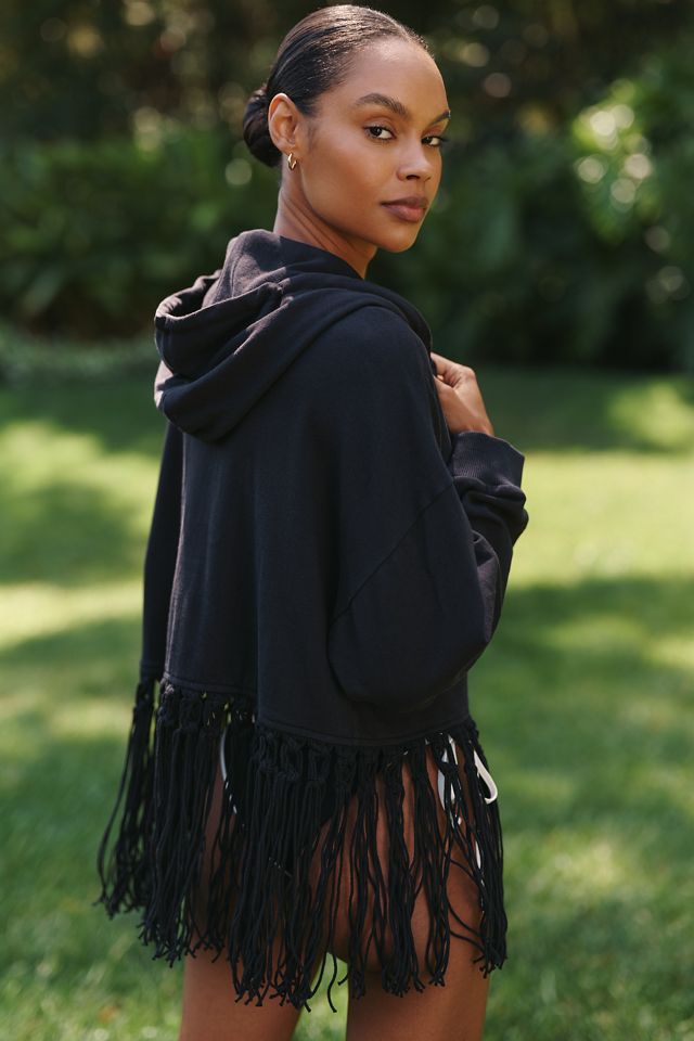 Celandine Macrame Fringe Sweatshirt | Anthropologie