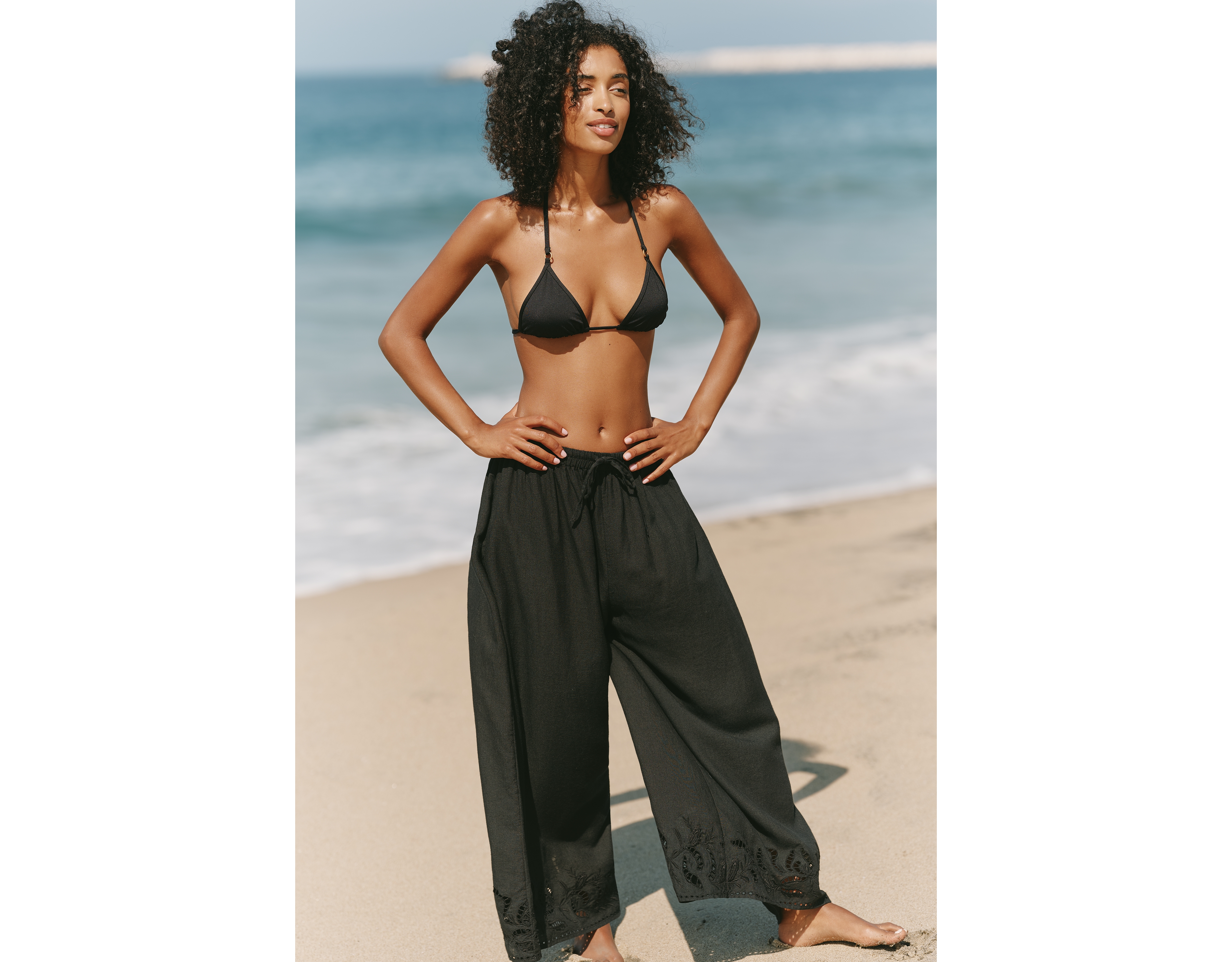 Celandine Cutout Linen Blend Pants