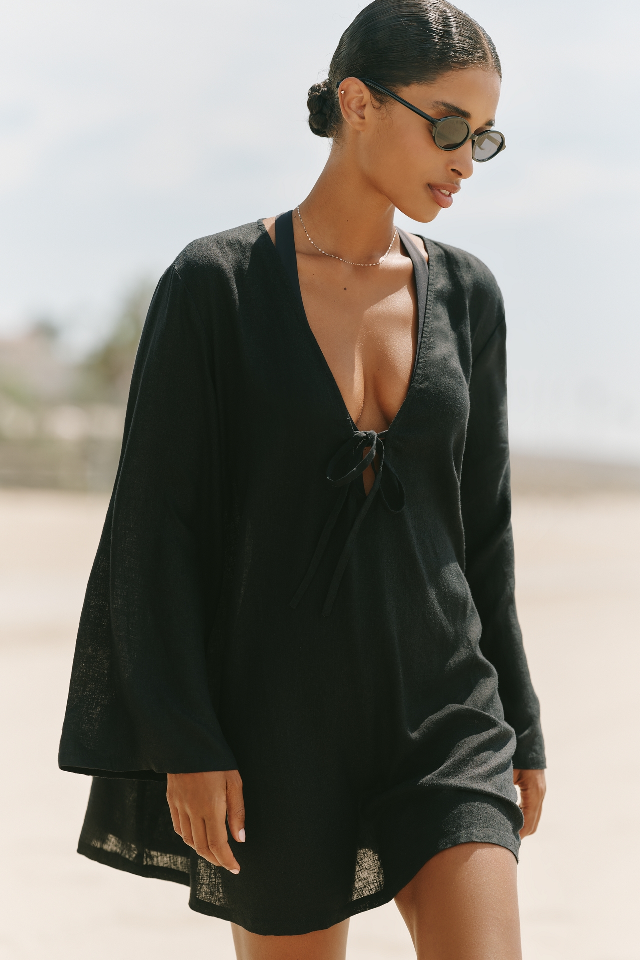 Celandine Tie-Front Mini Dress
