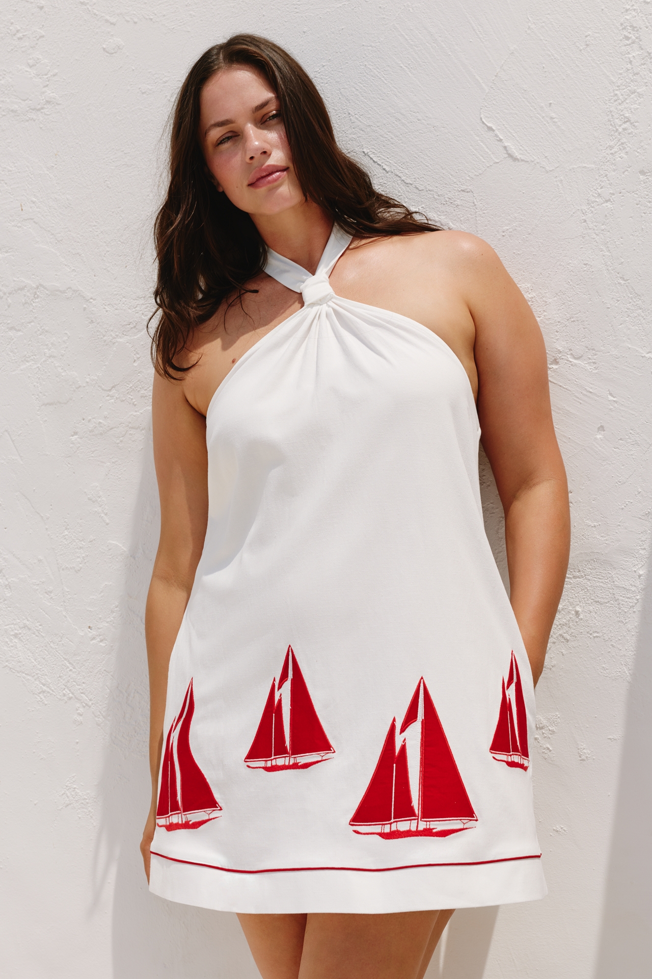Celandine Sailboat Embroidered Dress