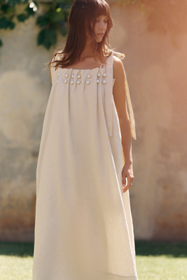 rose linen dresses ELLE Dress pink