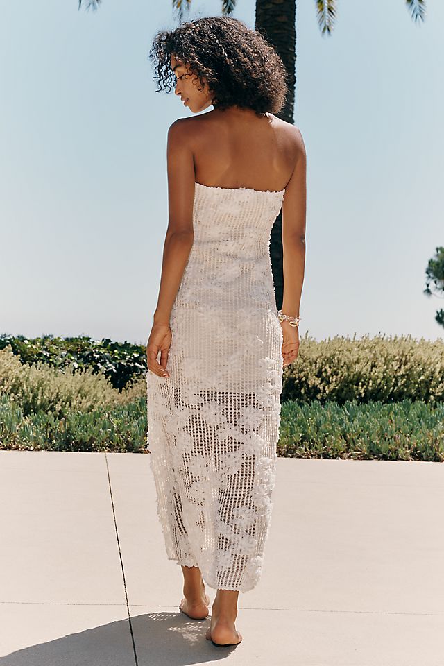 rose embroidered dress Virginia Suiting Midi / Burnt | MESHKI making it a truly sophisticated investment Aitana Rose Embroidered V-neck Puff