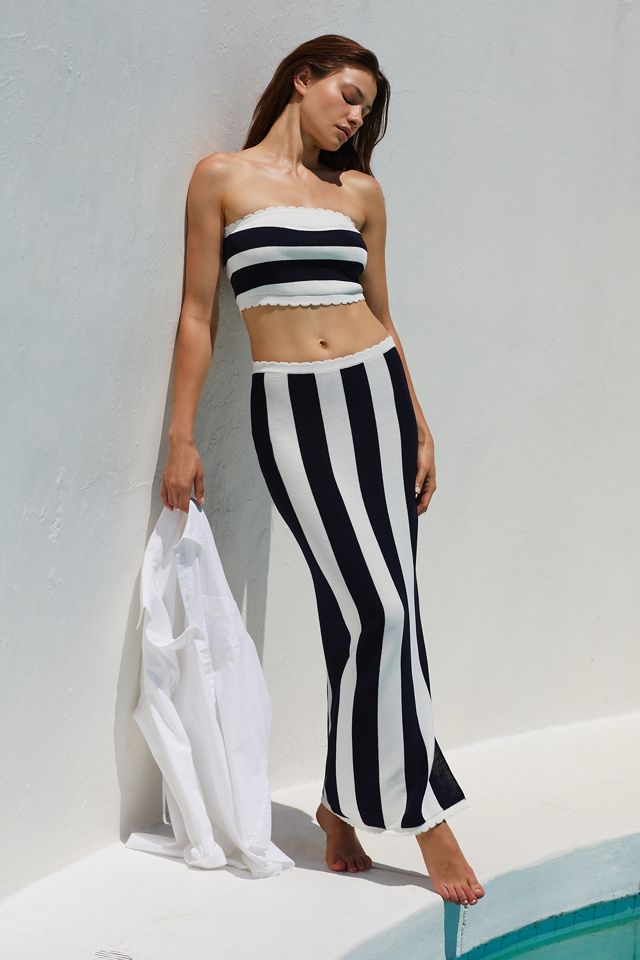 The Mandy Striped Slim Midi Skirt by Celandine #3