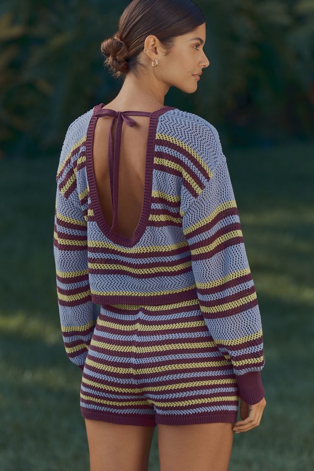 By Anthropologie Striped Knit Shorts #2