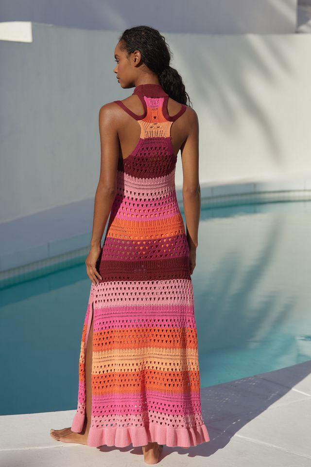 Robe cache-maillot au crochet à col halter By Anthropologie #1