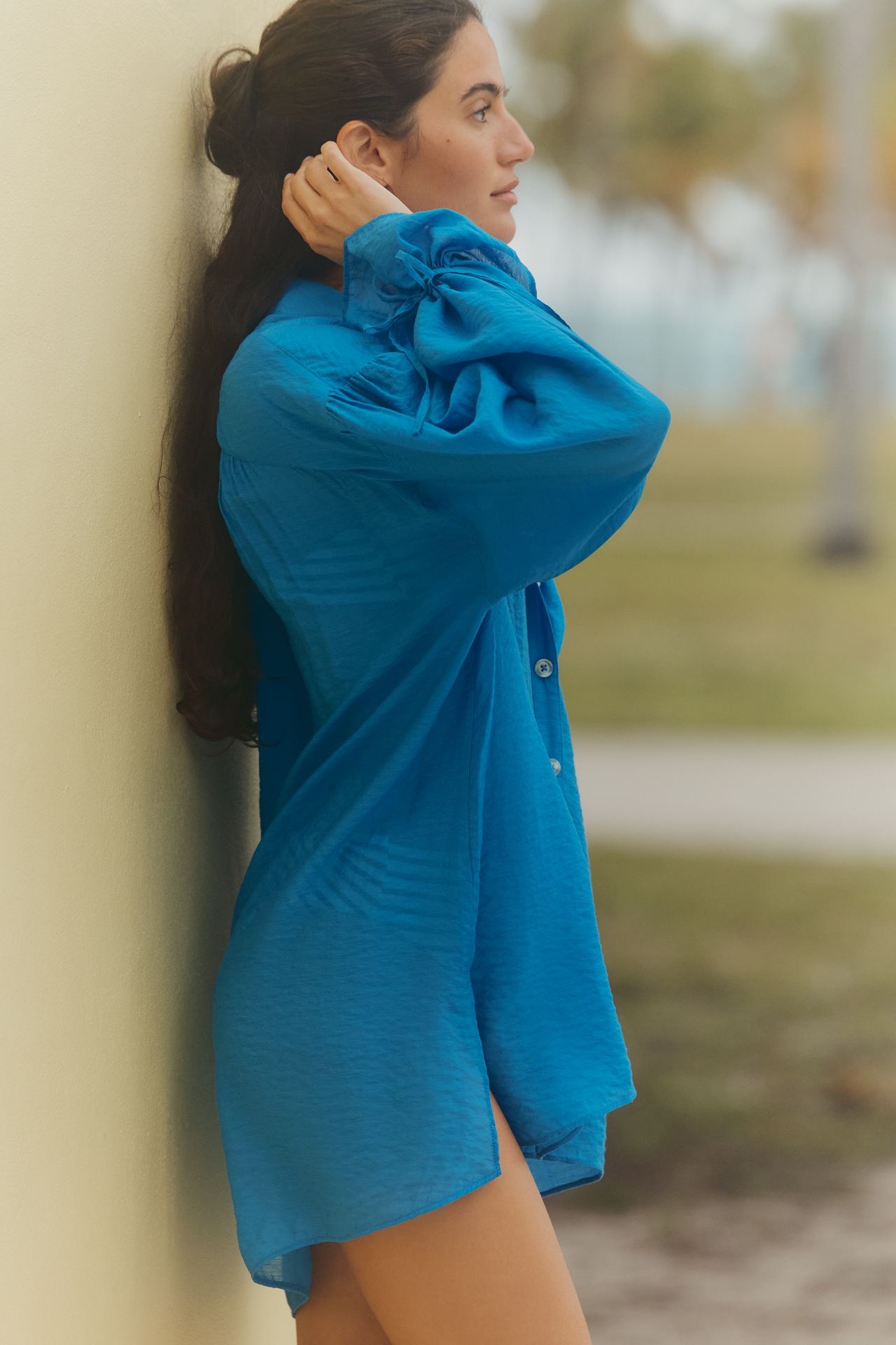 Celandine Antonio Long-Sleeve Buttondown Blouse