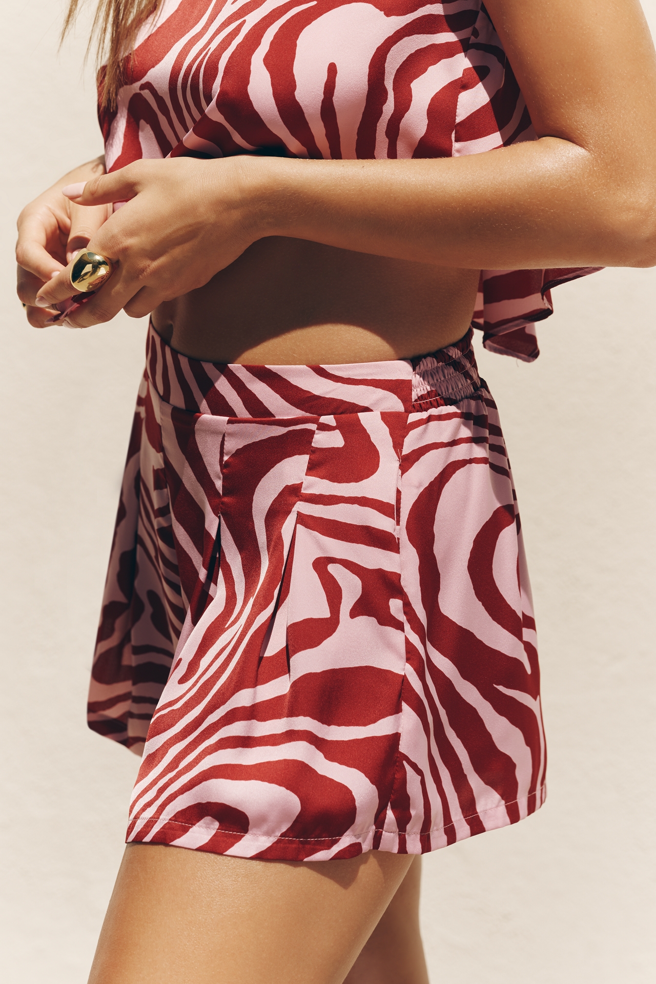 Celandine Scarf High Rise Wide Leg Shorts
