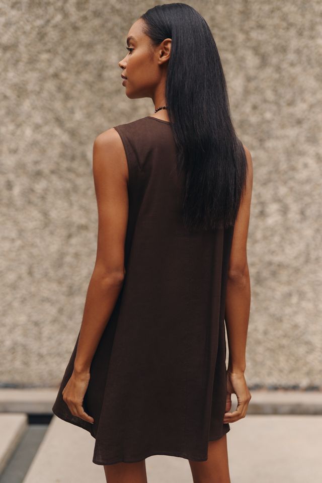 Celandine Linen-Blend Scoop Dress #1