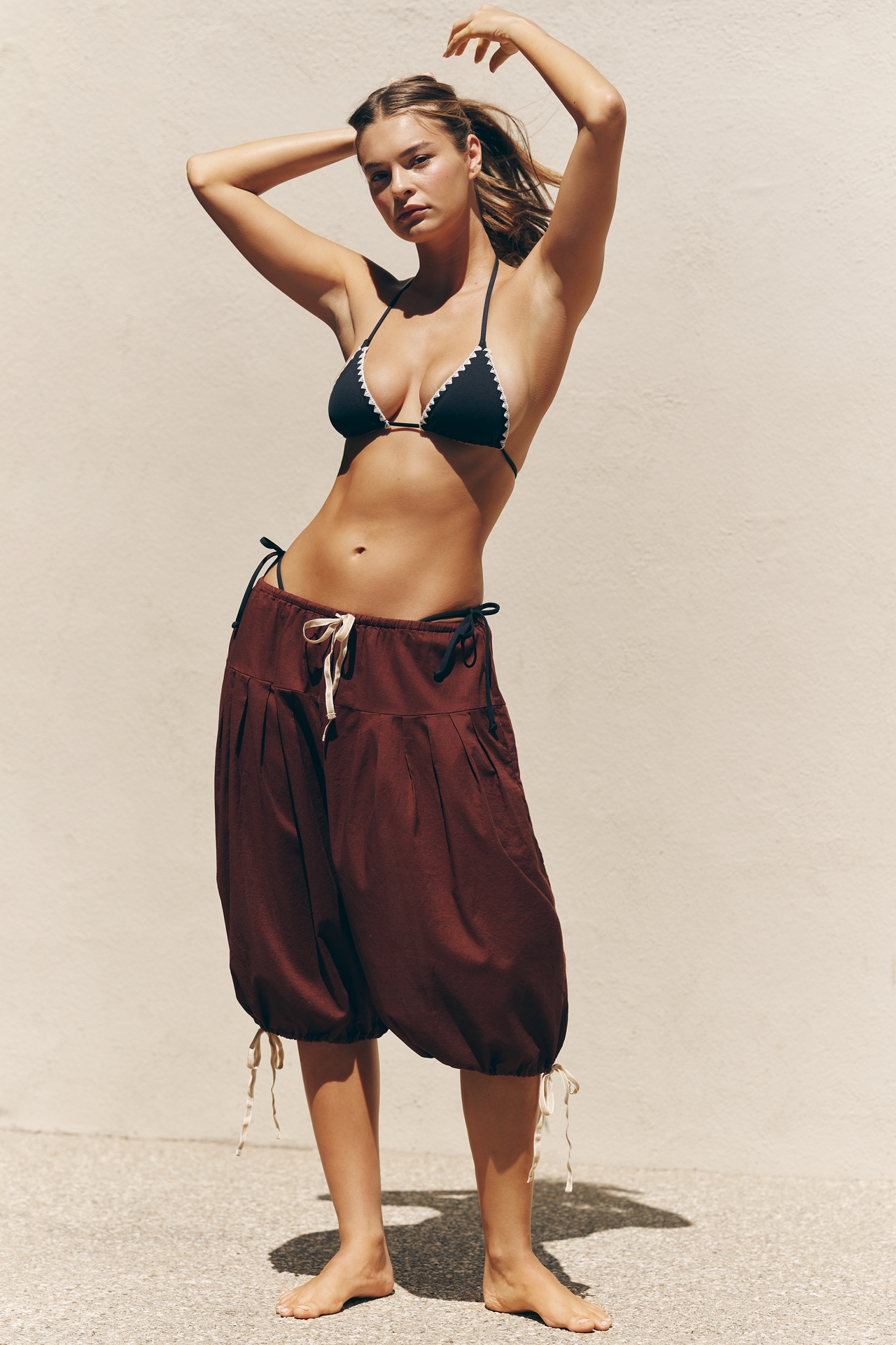 Celandine Cotton Balloon Gaucho Pants
