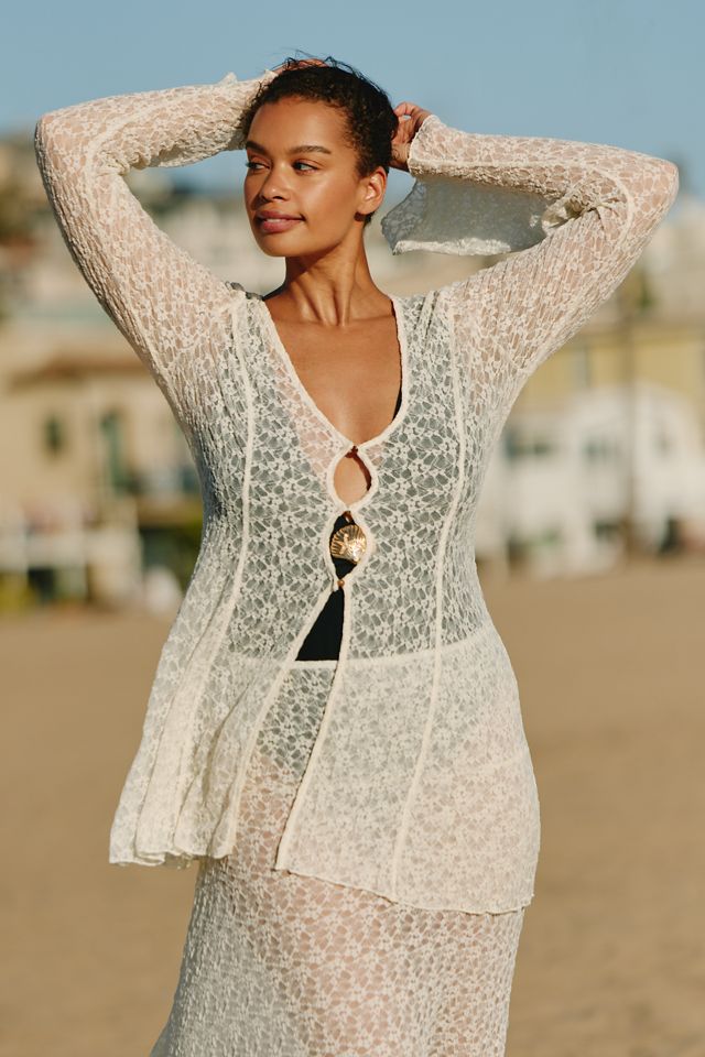 Celandine Lacy Long-Sleeve Top #4
