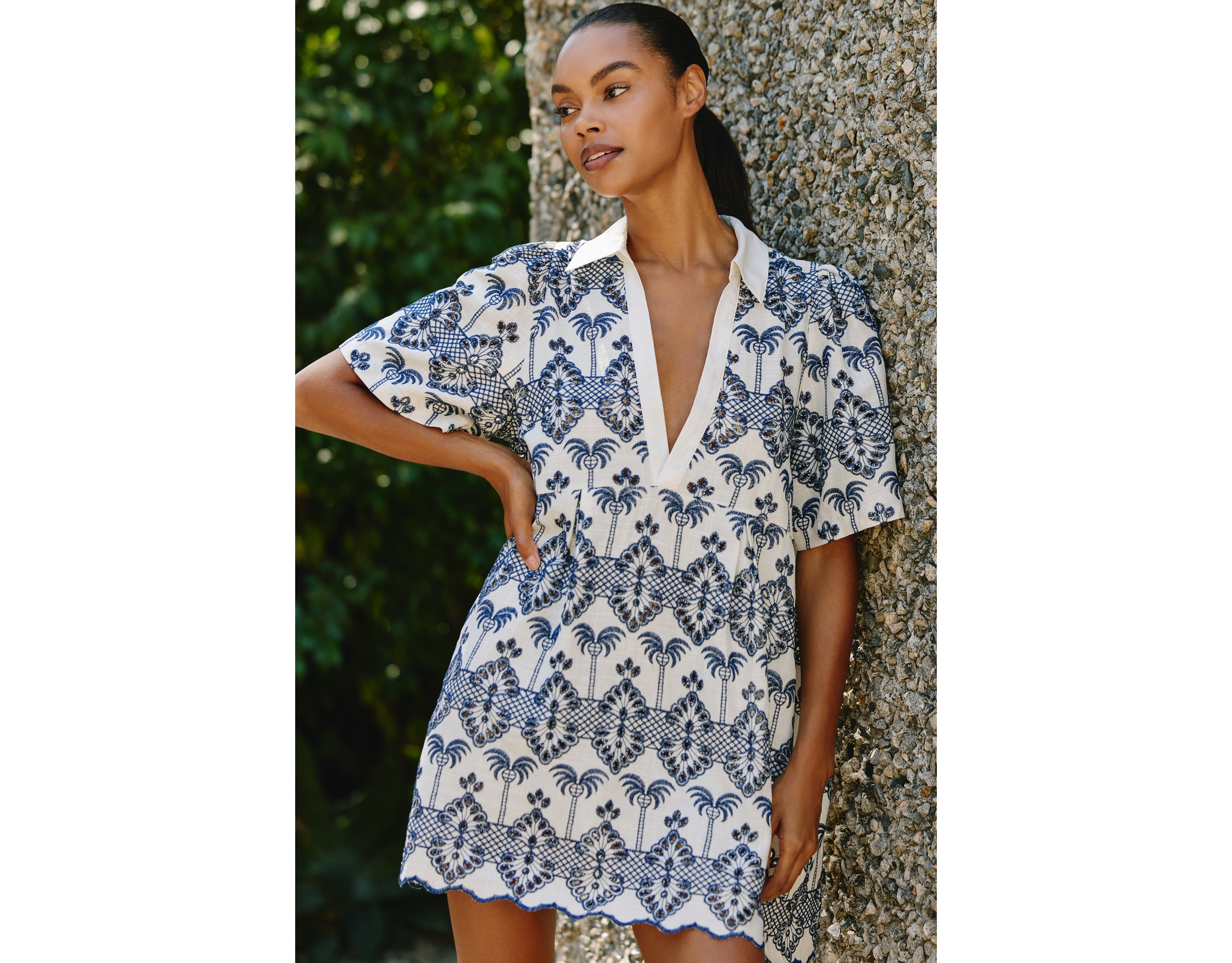 Celandine Eyelet Embroidered Mini Dress