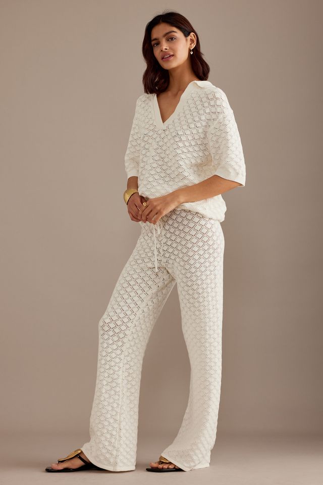 Charlie Holiday Skylar Short-Sleeve Crochet Shirt #2
