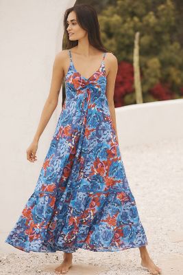 Shop Ro's Garden Tatiana Maxi Dress In Blue