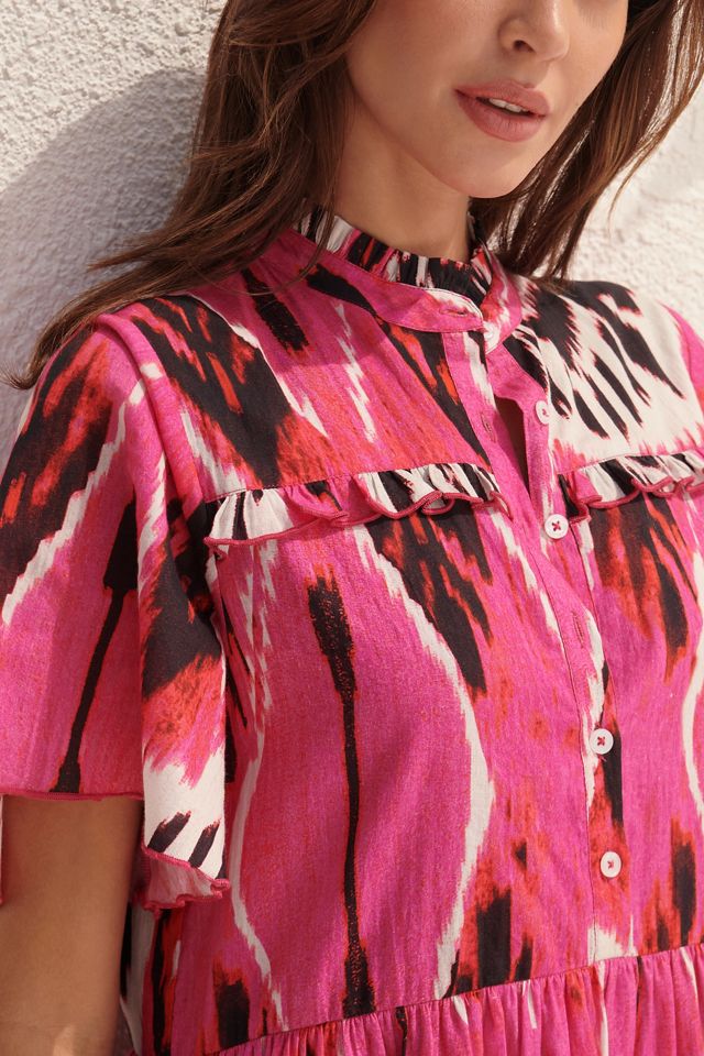 Ro's Garden Jamelia Puff-Sleeve Mini Dress