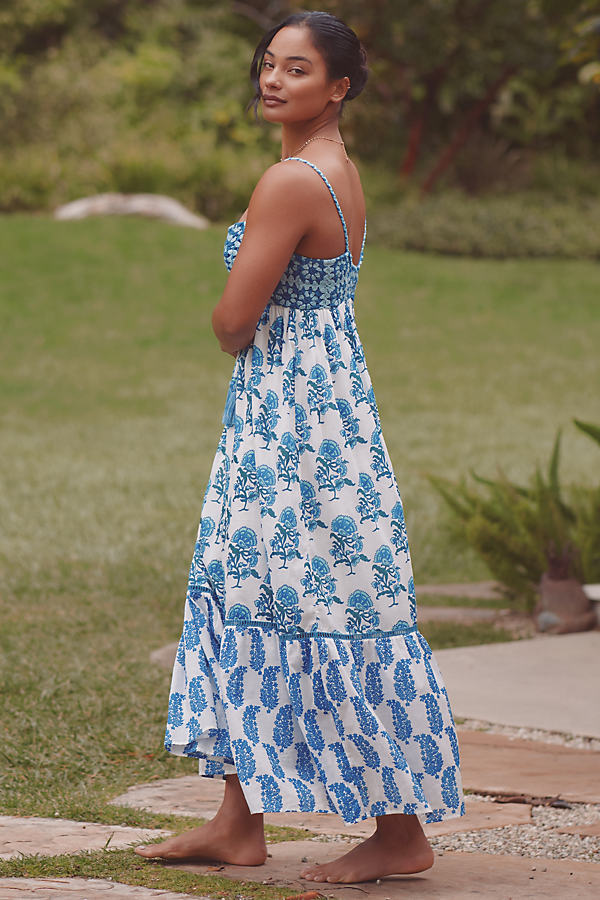 Ro's Garden Guinea Maxi Dress In Blue