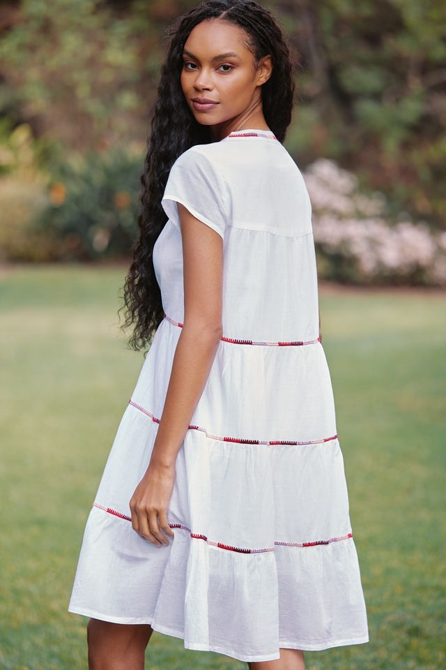 Ro's Garden Isabel Short-Sleeve Tiered Mini Dress #1