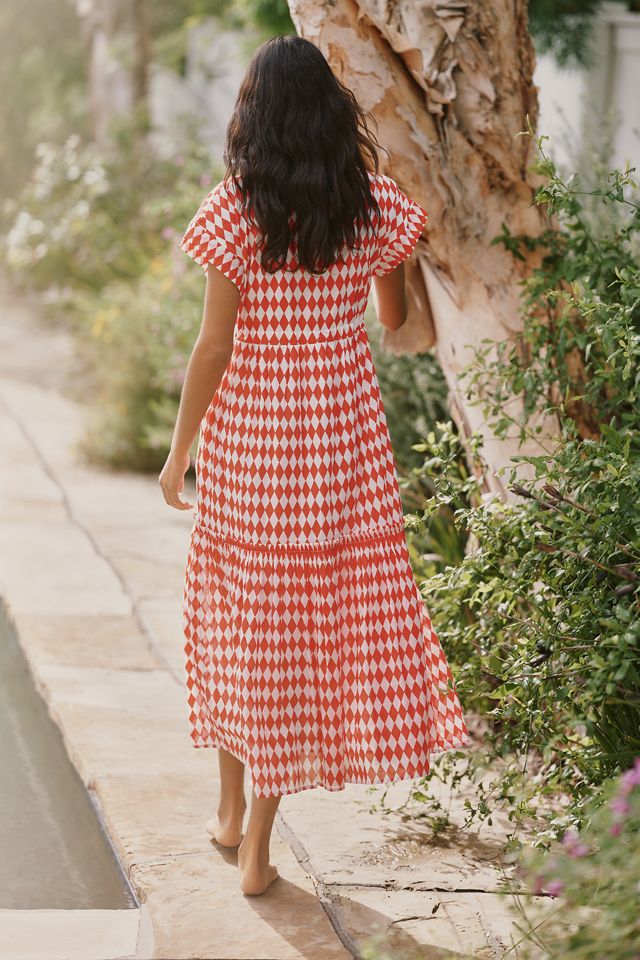 Ro's Garden Mumi Cap-Sleeve Midi Dress | Anthropologie