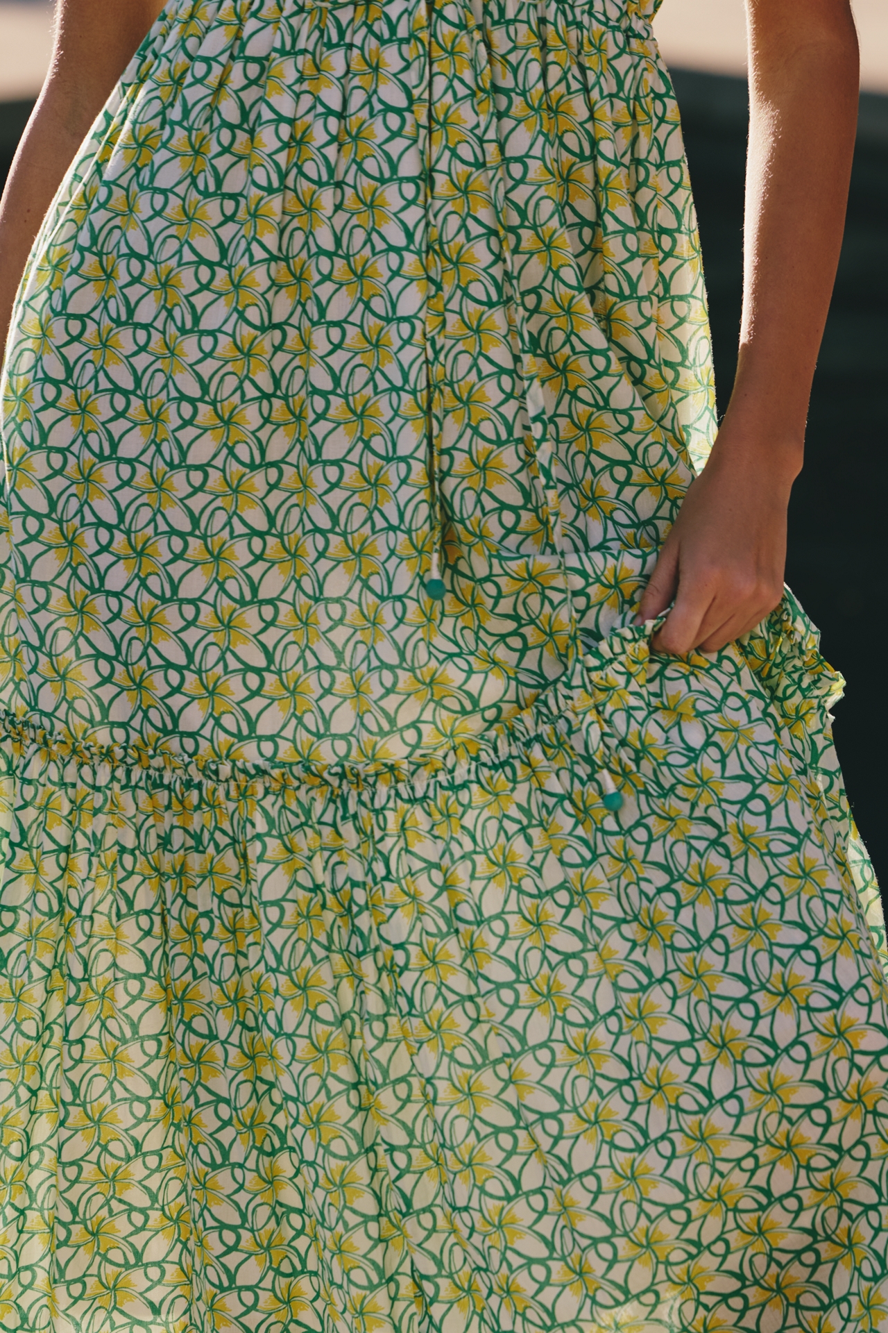 Ro's Garden Mumi Cap-Sleeve Midi Dress