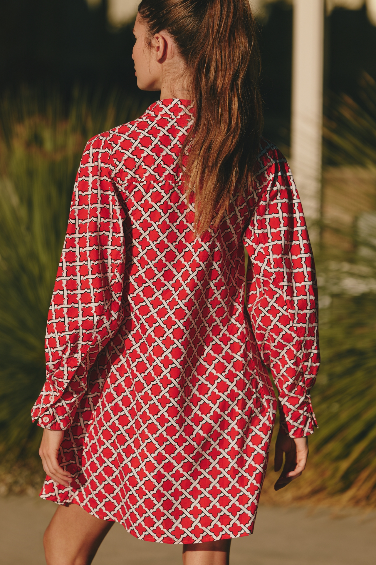 Ro's Garden Chloe Long-Sleeve Mini Shirtdress