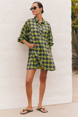 Ro's Garden Chloe Long-Sleeve Mini Shirtdress product page