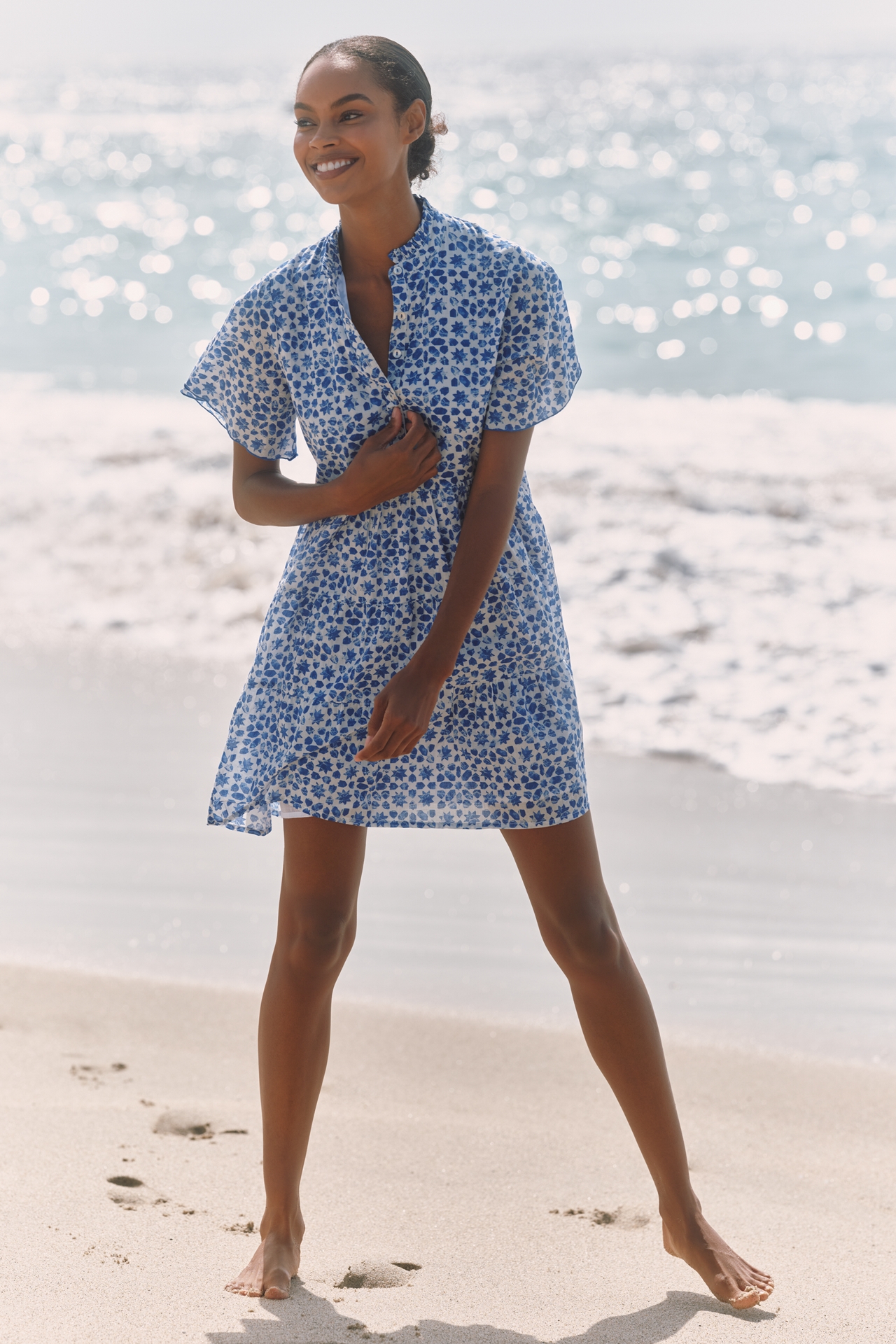Ro's Garden Vibeka Short-Sleeve Mini Dress