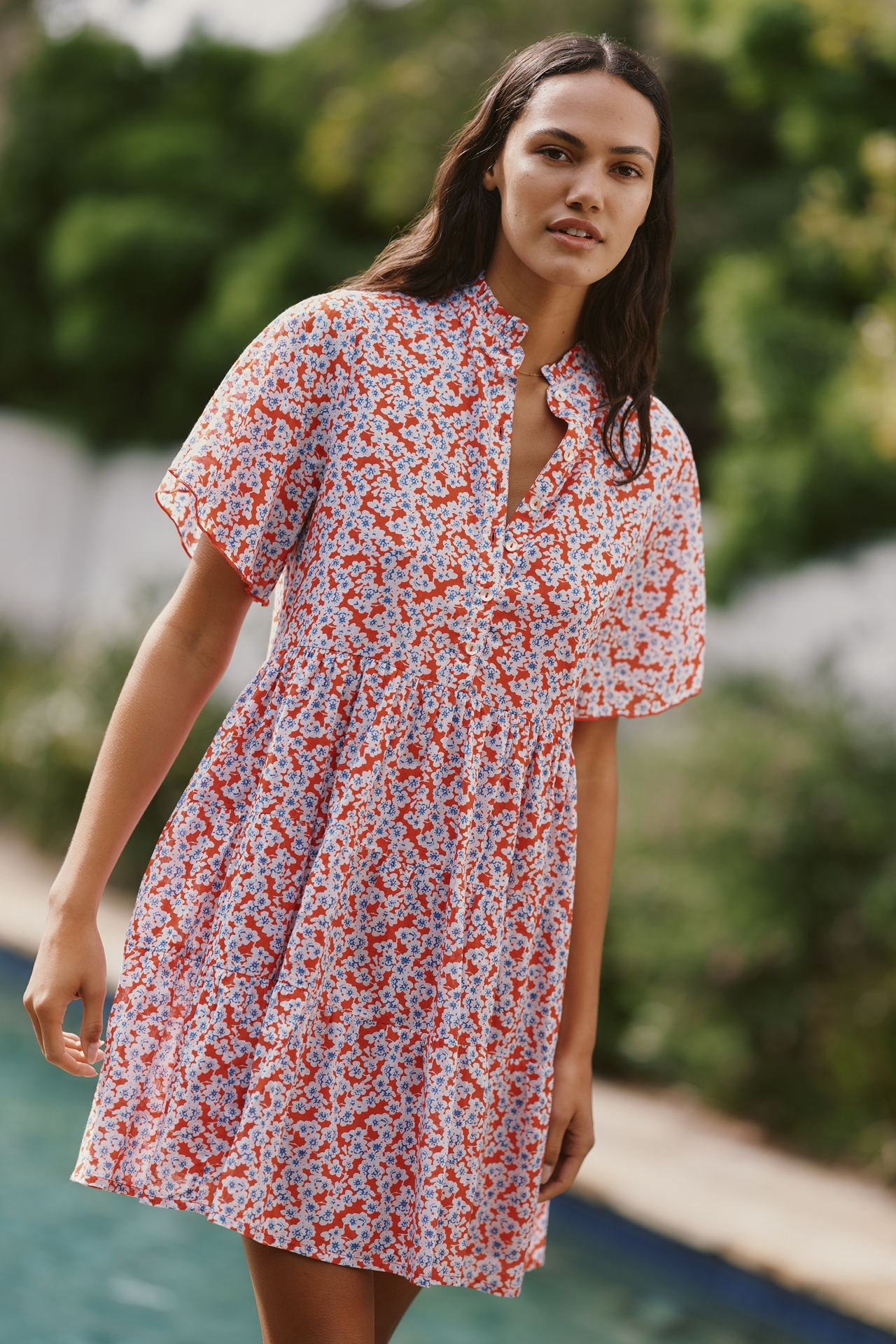 Ro's Garden Vibeka Short-Sleeve Mini Dress