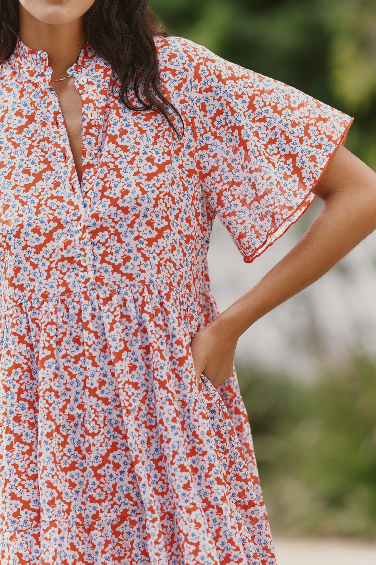 Ro's Garden Vibeka Short-Sleeve Mini Dress