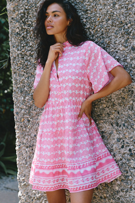 Ro's Garden Vibeka Short-Sleeve Mini Dress | Anthropologie