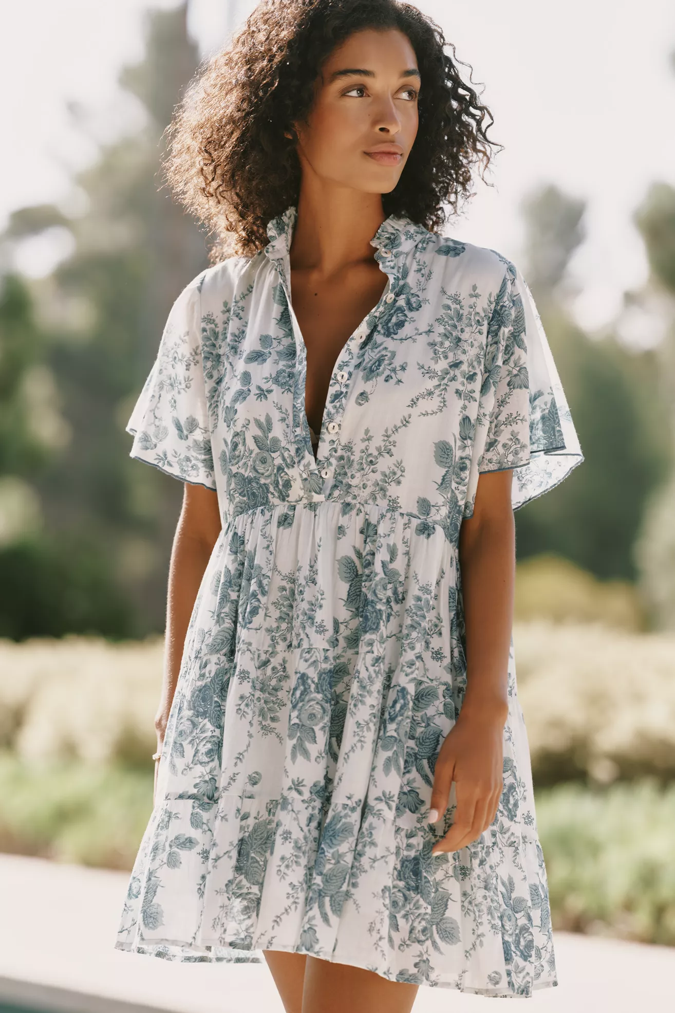 Ro's Garden Vibeka Short-Sleeve Mini Dress