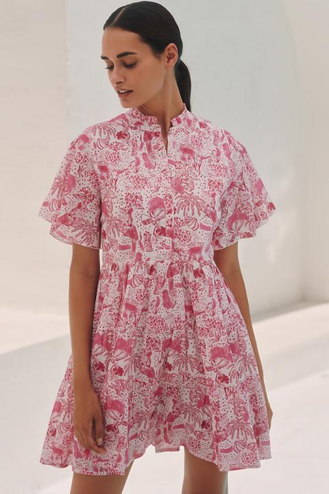 Ro's Garden Vibeka Short-Sleeve Mini Dress