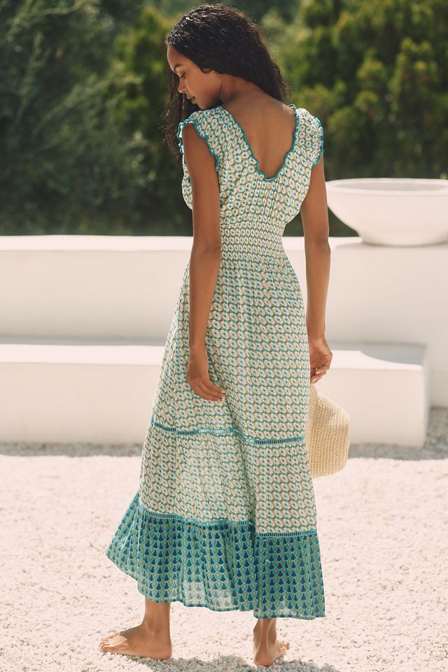 Ro's Garden Hilda Sleeveless V-Neck Midi Dress