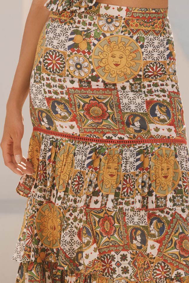 Ro's Garden Honduras Tiered Ruffle Maxi Skirt #3