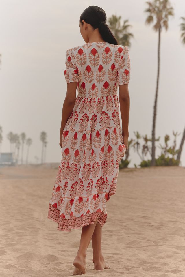 knee length dresses for ladies DAPHNE MIDI DRESS RAHA PINK  Ros-Garden
