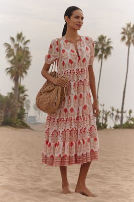 Ro's Garden Daphne Short-Sleeve Midi Dress