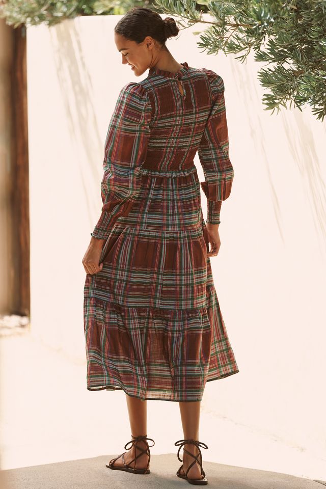 Ro's Garden Ivy Plaid Tiered Maxi Dress #2