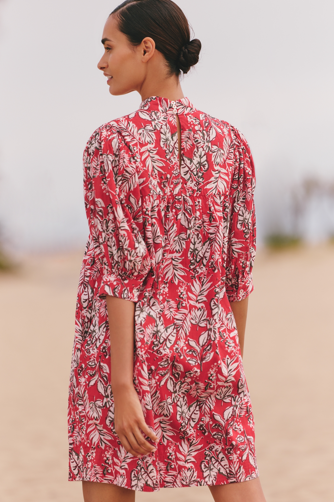 Ro's Garden Jamelia Puff-Sleeve Mini Dress